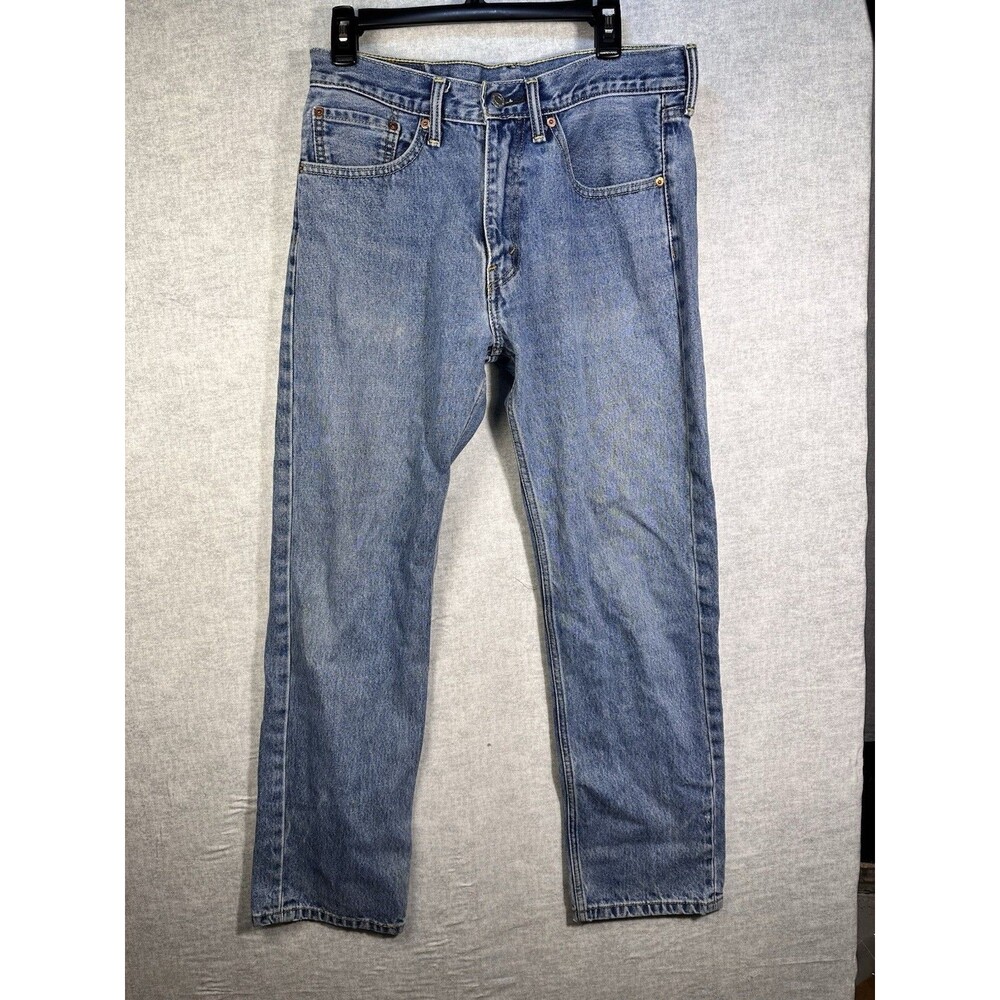 Levi's 505 Jeans Men's 33x32 Light Wash Denim Straight Leg Regular 100% Cotton